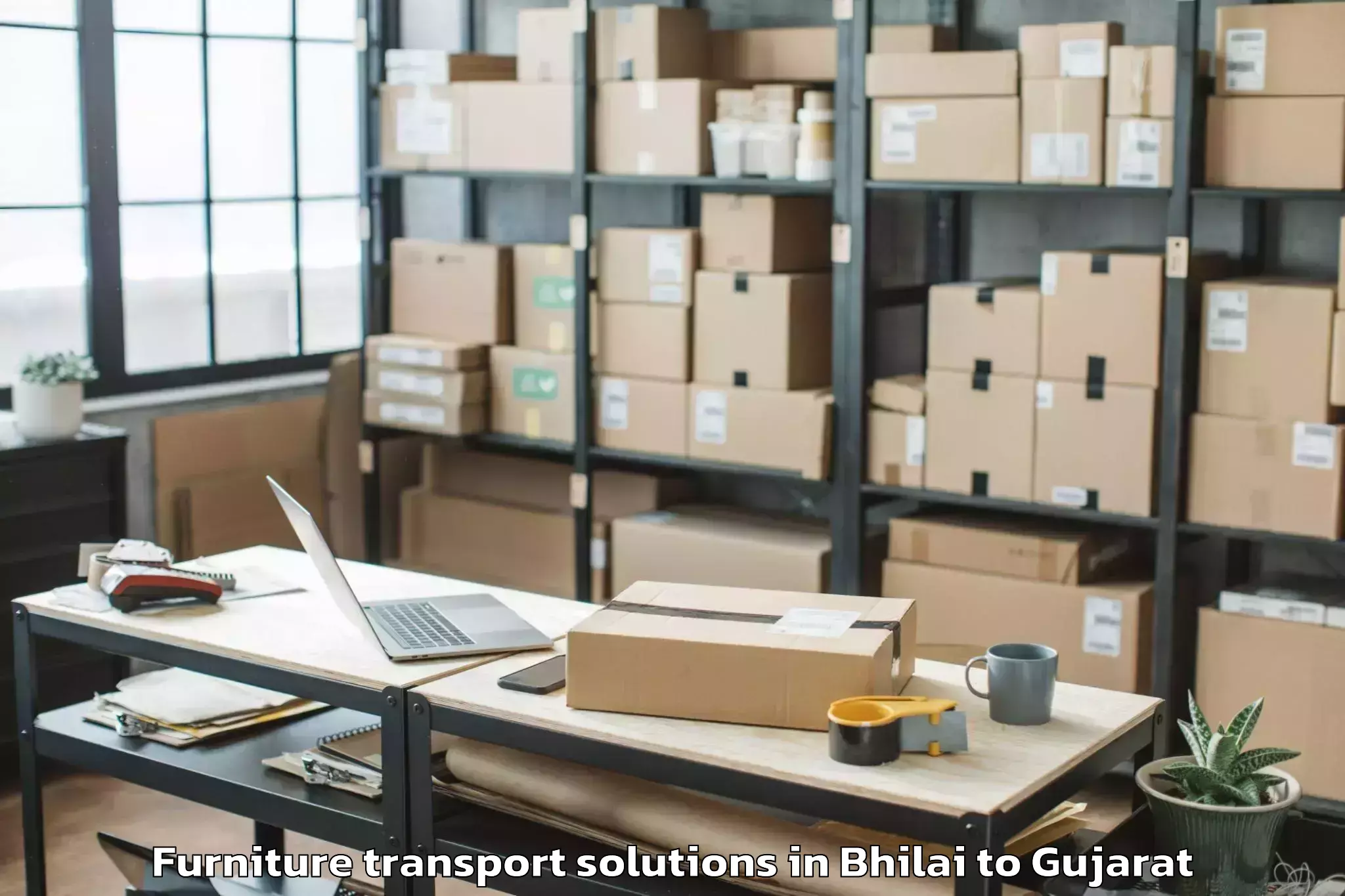 Bhilai to Satlasana Furniture Transport Solutions